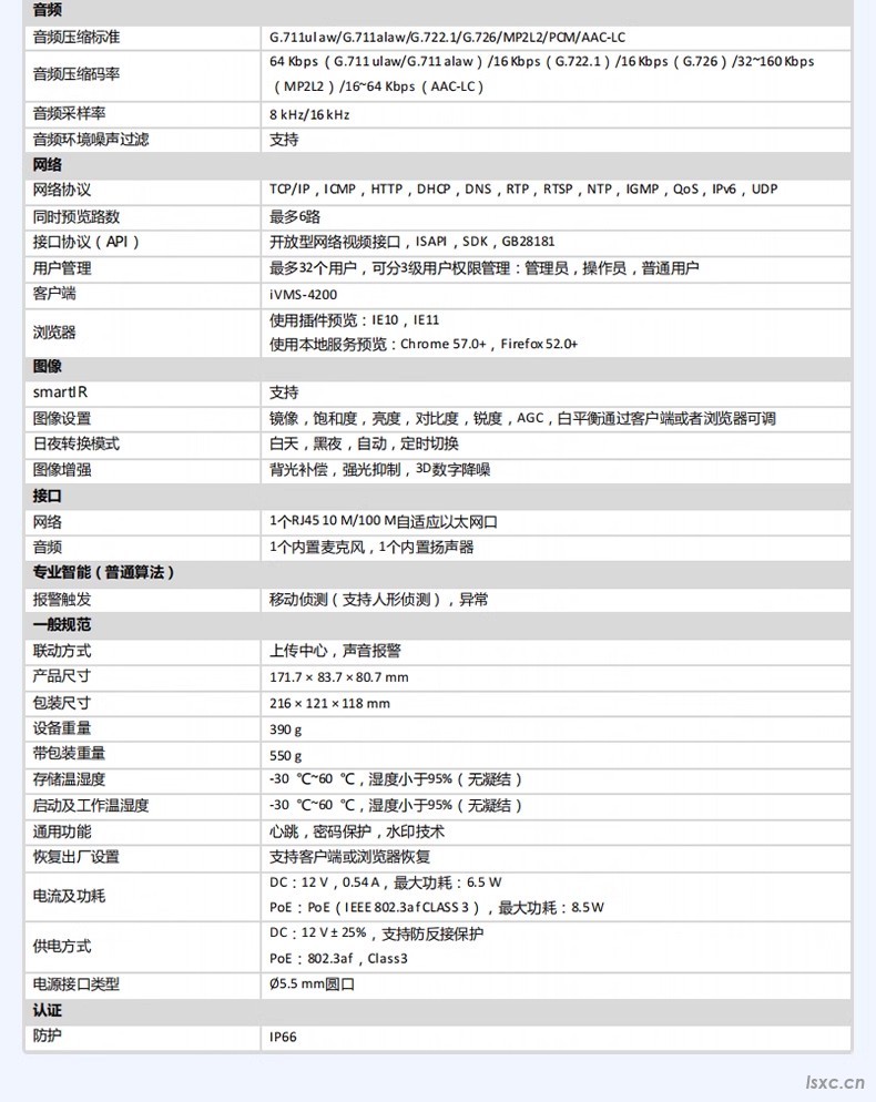 400全彩对讲摄像机参数